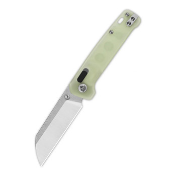 QSP Penguin Folding Knife Glow in the Dark Resin Handle 14C28N Sheepsfoot Plain Edge Two-Tone Finish QS130GL-H1