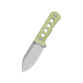 QSP Canary Fixed Blade Knife Glow in the Dark Resin Handle 14C28N Spear Point Plain Edge Stonewash Finish QS141-K1