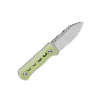 QSP Canary Fixed Blade Knife Glow in the Dark Resin Handle 14C28N Spear Point Plain Edge Stonewash Finish QS141-K1