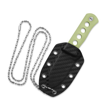 QSP Canary Fixed Blade Knife Glow in the Dark Resin Handle 14C28N Spear Point Plain Edge Stonewash Finish QS141-K1