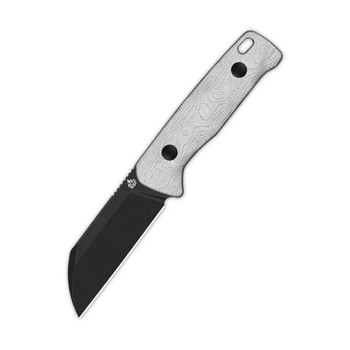 QSP Baby Penguin Fixed Blade Knife G10/Aluminum Foil Handle 14C28N Sheepsfoot Plain Black Blade QS130BP-D2