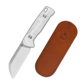 QSP Baby Penguin Fixed Blade Knife G10/Aluminum Foil Handle 14C28N Sheepsfoot Plain Edge QS130BP-D1