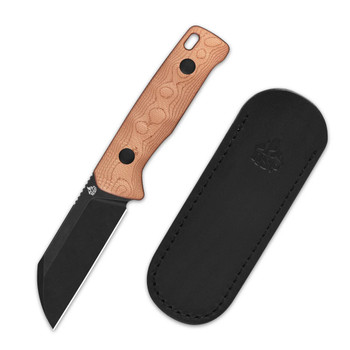QSP Baby Penguin Fixed Blade Knife G10/Copper Foil Handle 14C28N Sheepsfoot Plain Edge QS130BP-C2