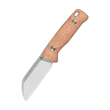 QSP Baby Penguin Fixed Blade Knife G10/Copper Foil Handle 14C28N Sheepsfoot Plain Edge Two Tone Finish QS130BP-C1