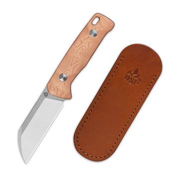 QSP Baby Penguin Fixed Blade Knife G10/Copper Foil Handle 14C28N