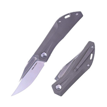Real Steel Ventus Folding Knife Black Titanium Handle  N690 Plain Edge RS7041