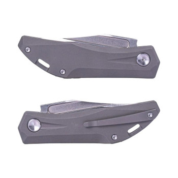 Real Steel Ventus Folding Knife Black Titanium Handle  N690 Plain Edge RS7041