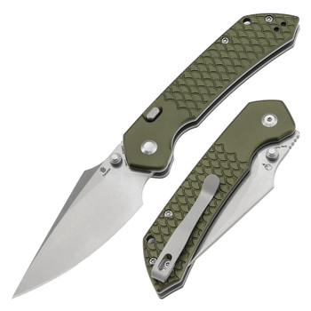 【フォンフォン】 Tenable Fenrir Folding Knife Green Aluminum Handle Nitro-V Plain