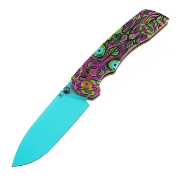 Tenable Kryo Folding Knife Jade G10/Purple Undead Handle 14C28N Drop Point Plain Blue Blade T1001V9