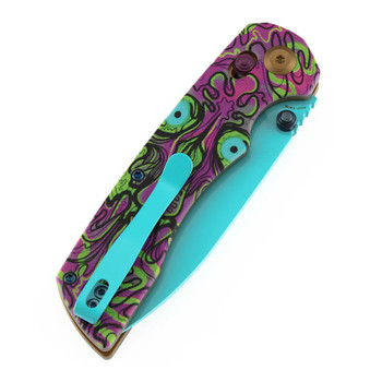 Tenable Kryo Folding Knife Jade G10/Purple Undead Handle 14C28N Drop Point Plain Blue Blade T1001V9