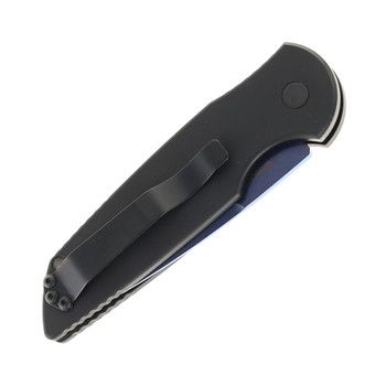 Pro-Tech TR-3 Tactical Response Automatic Knife Black Grooves Aluminum Handle Blue Sapphire MagnaCut Blade