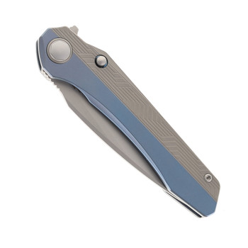 Modern pocket knife featuring metal handle scales and compact carry design