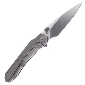 Bestech Wet Nellie Folding Knife Top Liner Lock Gray Titanium Handle M-Cut Blade BT2505B