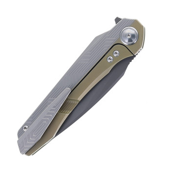Bestech Wet Nellie Folding Knife Top Liner Lock Bronze/Gray Titanium Handle Magnacut Blade BT2505D