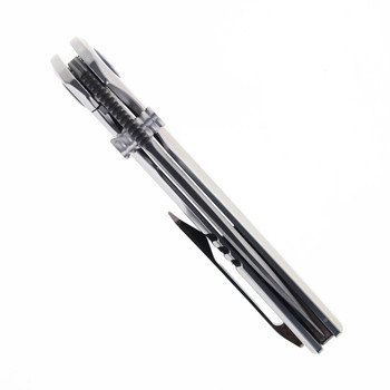 SixLeaf Folding Knife Custom Color Swirl Handle Titanium Handle Drop Point Damascus Blade SL-86-3