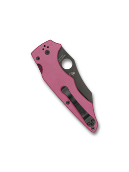 Spyderco YoJumbo Folding Knife Pink G10 Handle S30V Plain Black Blade C253GPNBK