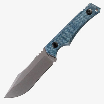 Tactile Knife Co Osprey Fixed Blade Knife Blue Micarta Handle Magnacut Plain Edge Stonewash Finish Boltaron Sheath 20-OB-MCSL-RMBM