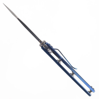 Hinderer Eklipse Slicer 3.5" Folding Knife Stonewashed Hollow Grind S45VN Blade Blue-Black G10 Handle