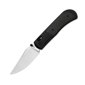 Kizer Tycho Folding Knife Titanium/Carbon Fiber Handle M390 Clip Point Plain Edge Stonewash Finish Ki4761A4