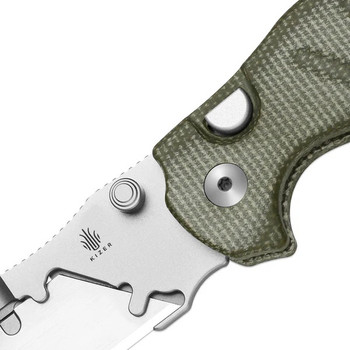 Kizer C01C Uti 2 Fixed Blade Knife Green Micarta Handle 5Cr15MoV Plain Edge Bead Blast Finish V3488.29JNA1