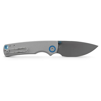 Vosteed Porcupine Folding Knife Gray G10 Handle 14C28N Drop Point Plain Edge Destroyer Gray Finish A2612