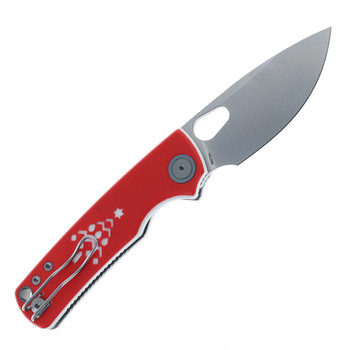 (Dropping 12/1) Vosteed Christmas Porcupine Folding Knife Red/White G10 14c28n Satin Blade A2617