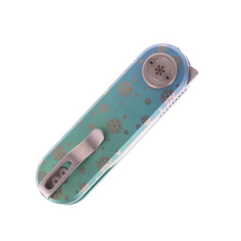 (Dropping 12/1) Vosteed Christmas Corgi V Folding Knife Evergreen Frost Titanium Handle S35VN Blade A3716