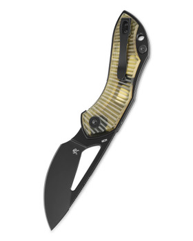 Bestech Triassic Folding Knife Clear Ultem Handle 14C28N Plain Edge Black PVD Finish BMK17E