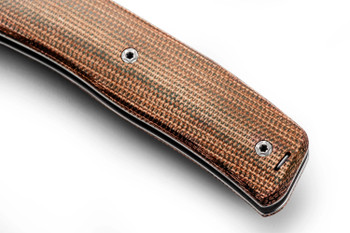 Lion Steel NN1 Folding Knife Natural Canvas Handle M390 Plain Edge Satin Finish LS-NN1-CVN