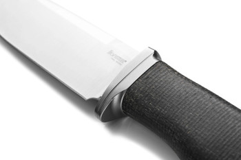 Lion Steel Acha Fixed Blade Knife Black Burlap Handle M390 Plain Edge Satin Finish LS-AH-BLB