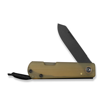 Civivi Slippy Sendy Folding Knife Milled Bead Blasted Yellow Ultem Handle Nitro-V Plain Edge Black Stonewash Finish C24075A-1