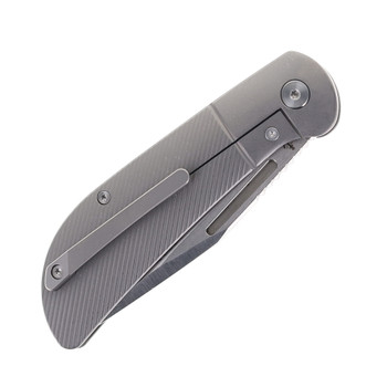 Tuya Calico Jack Folding Knife Gray Titanium Handle M390 Blade Clip Point Blade