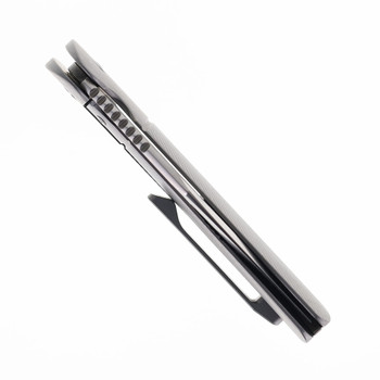 Tuya Calico Jack Folding Knife Gray Titanium Handle M390 Blade Clip Point Blade