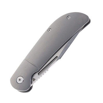Tuya Calico Jack Folding Knife Gray Titanium Handle M390 Blade Clip Point Blade