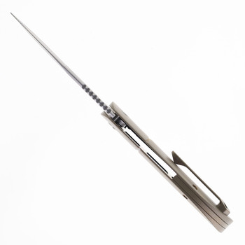 Tuya Calico Jack Folding Knife Brown Titanium Handle M390 Blade Clip Point Blade