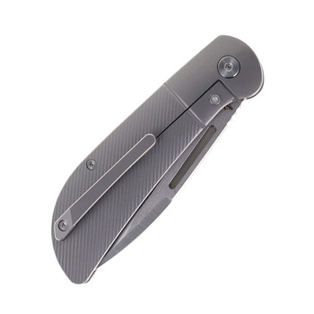 Tuya Calico Jack Folding Knife Gray Titanium Handle M390 Blade Spear Point Blade