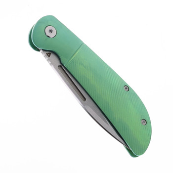 Tuya Calico Jack Folding Knife Green Titanium Handle M390 Blade Spear Point Blade