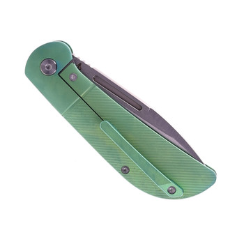 Tuya Calico Jack Folding Knife Green Titanium Handle M390 Blade Spear Point Blade