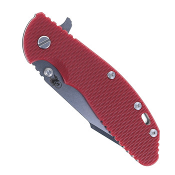 Hinderer Knives XM-24 Harpoon Spanto Blade Folding Knife Red G10 Working Finish Titanium Handle Stonewashed S45VN Blade