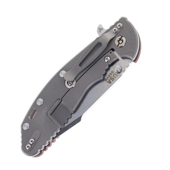 Hinderer Knives XM-24 Harpoon Spanto Blade Folding Knife Red G10 Working Finish Titanium Handle Stonewashed S45VN Blade