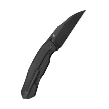 KB Mantra Folding Knife Black PVD Titanium Handle M390 Wharncliffe Plain Black Blade KB459C
