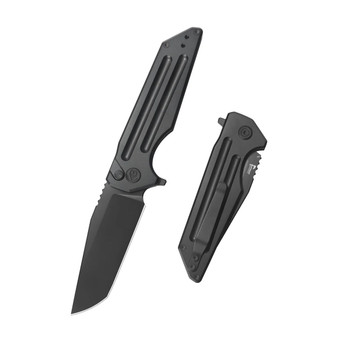 KB Relentless Folding Knife Black PVD Titanium Handle M390 Tanto Point Plain Edge Black PVD Finish KB462C