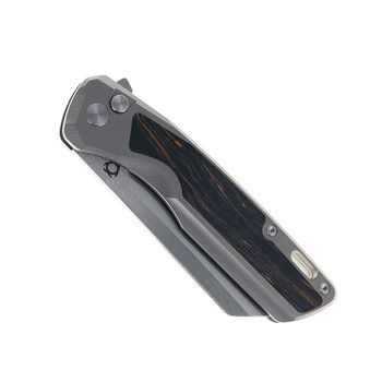 (Off Center) Open Box/Returned SixLeaf Folding Knife Titanium/Damascus G10 Handle D2 Plain Edge SL-74