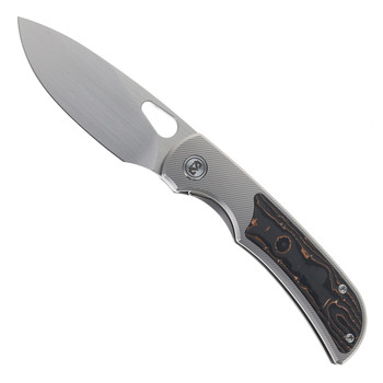 Miguron Moyarl Folding Knife Titanium & Copper Foil Carbon Fiber Handle M390 Plain Edge MGR-621BJBN