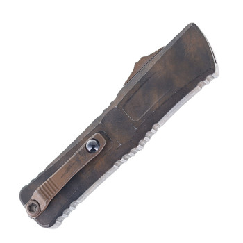 Microtech Combat Troodon Automatic OTF Knife Bowie Gen III Plague Outbreak M390MK Aluminum Handle 1146-1PLOBS