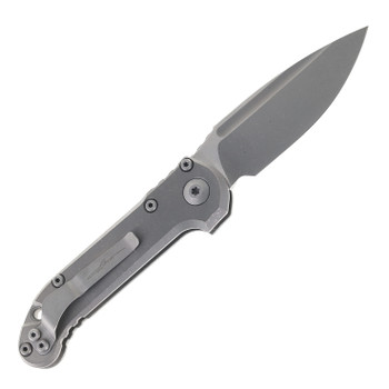 Microtech Knives LUDT Gen III Automatic Knife Apocalyptic Clip Point M390K Blade Slab Side Titanium Handle 1135-10APMS1