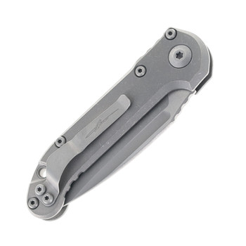Microtech Knives LUDT Gen III Automatic Knife Apocalyptic Clip Point M390K Blade Slab Side Titanium Handle 1135-10APMS1