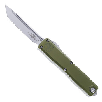 Microtech Ultratech Gen IV OTF Automatic T/E Stonewash Standard M390MK Blade OD Green Aluminum Handle 11234-10OD