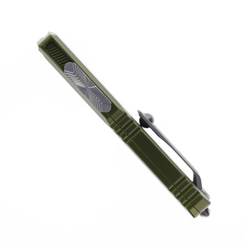 Microtech Ultratech Gen IV OTF Automatic T/E Stonewash Standard M390MK Blade OD Green Aluminum Handle 11234-10OD