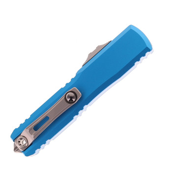 Microtech Ultratech Gen IV Automatic OTF Blue Aluminum Handle Stonewash M390MK Blade 11214-10BL